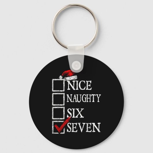 Nice Naughty 67 Christmas Funny Meme Six Seven  Sleutelhanger (Voorkant)