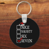 Nice Naughty 67 Christmas Funny Meme Six Seven  Sleutelhanger (Voorkant)