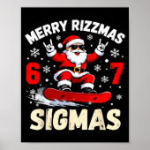 Nice Naughty 67 Funny 6-7 Meme Slang Christmas  Poster (Voorkant)