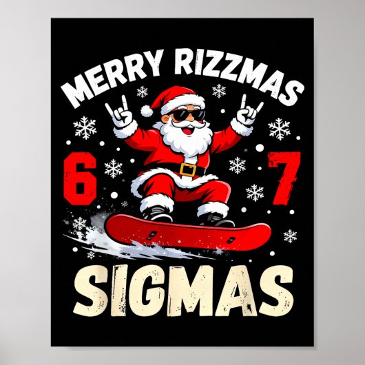 Nice Naughty 67 Funny 6-7 Meme Slang Christmas  Poster (Voorkant)