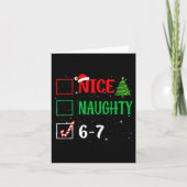 Nice Naughty 67 Funny Christmas Brainrot Six Seven Kaart (Voorkant)