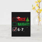 Nice Naughty 67 Funny Christmas Brainrot Six Seven Kaart (Gele Bloem)
