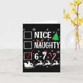 Nice Naughty 67 Funny Christmas Brainrot Six Seven Kaart (Gele Bloem)
