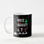 Nice Naughty 67 Funny Christmas Brainrot Six Seven Koffiemok (Links)