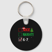 Nice Naughty 67 Funny Christmas Brainrot Six Seven Sleutelhanger (Voorkant)