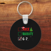 Nice Naughty 67 Funny Christmas Brainrot Six Seven Sleutelhanger (Voorkant)