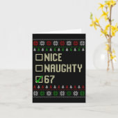 Nice Naughty 67 Funny Ugly Sweater Slang Brainrot Kaart (Gele Bloem)