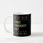 Nice Naughty 67 Funny Ugly Sweater Slang Brainrot  Koffiemok (Links)