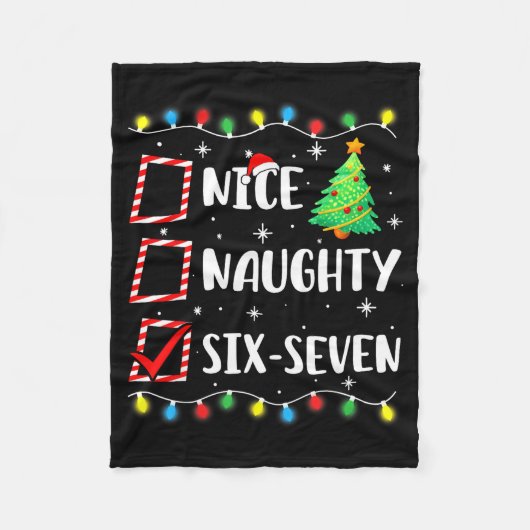 Nice Naughty 67 Six Seven Funny Christmas 6 7 Meme Fleece Deken (Voorkant)