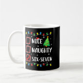 Nice Naughty 67 Six Seven Funny Christmas 6 7 Meme Koffiemok (Links)