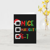 Nice Naughty 6 7 Meme 67 Christmas Six Seven Boys  Kaart (Gele Bloem)
