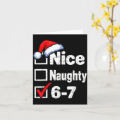 Nice Naughty 6 7 Meme 67 Christmas Six Seven  Kaart (Gele Bloem)
