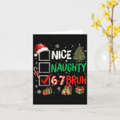 Nice Naughty 6 7 Meme 6 7 Christmas Six Seven Xmas Kaart (Gele Bloem)