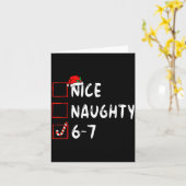Nice Naughty 6 7 Meme 6 7 Christmas Six Seven Xmas Kaart (Gele Bloem)