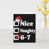 Nice Naughty 6 7 Meme Funny Christmas Six Seven Xm Kaart (Gele Bloem)