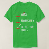 Nice Naughty A Bit Of Both Xmas Santa Claus Christ T-shirt (Design voorkant)