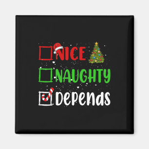 Nice Naughty Afhankelijk van Kerstlijst Vakantie X Magneet