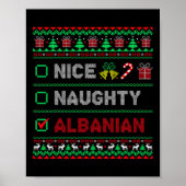 Nice Naughty Albanese kerst Checklist Albanië Poster (Voorkant)