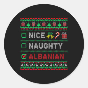 Nice Naughty Albanese kerst Checklist Albanië Ronde Sticker