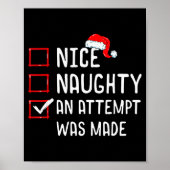 Nice Naughty An Attempt Was Made Christmas List  Poster (Voorkant)