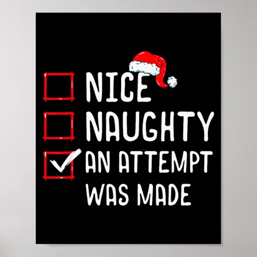 Nice Naughty An Attempt Was Made Christmas List  Poster (Voorkant)