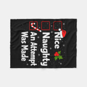 Nice Naughty An Attempt Was Made Christmas List Sa Fleece Deken (Voorkant (Horizontaal))