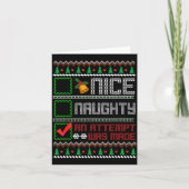 Nice Naughty An Attempt Was Made Christmas List Sa Kaart (Voorkant)