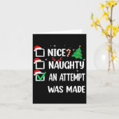 Nice Naughty An Attempt Was Made Christmas List Te Kaart (Gele Bloem)