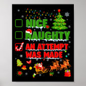 Nice Naughty An Attempt Was Made Christmas Xmas Me Poster (Voorkant)