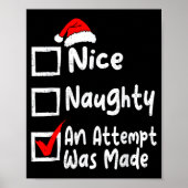 Nice Naughty An Attempt Was Made Funny Christmas L Poster (Voorkant)