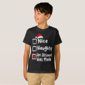 Nice Naughty An Attempt Was Made Funny Christmas L T-shirt (Voorkant volledig)
