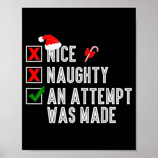 Nice Naughty An Attempt Was Made Merry Christmas S Poster (Voorkant)