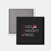 Nice Naughty Angel - Kerstmis Pajama Funny Humor X Magneet (Voorkant / Achterkant)
