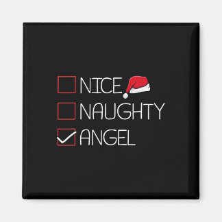Nice Naughty Angel - Kerstmis Pajama Funny Humor X Magneet