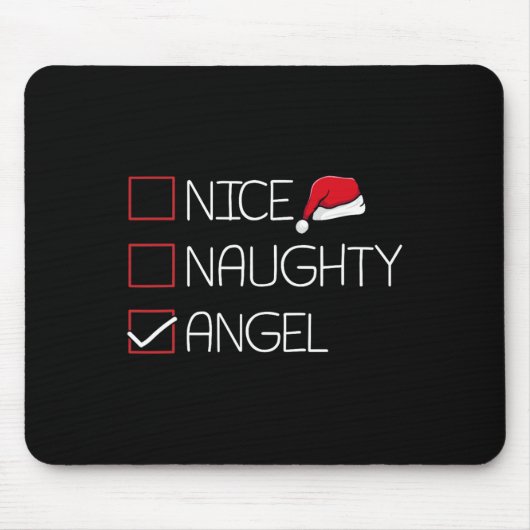 Nice Naughty Angel - Kerstmis Pajama Funny Humor X Muismat (Voorkant)