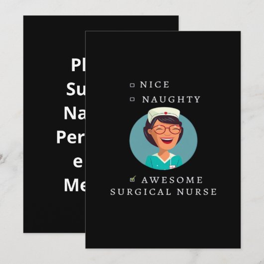 Nice Naughty Awesome Surgical Nurse Feestdagenkaart (Voorkant / Achterkant)