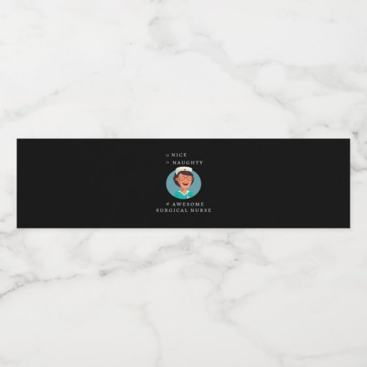 Nice Naughty Awesome Surgical Nurse  Waterfles Etiket (Enkel label)
