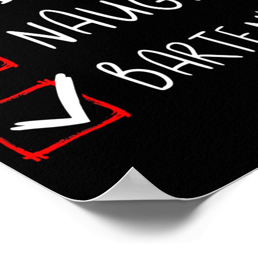 Nice Naughty Bartender Christmas List Santa Claus  Poster (Hoek)