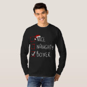 Nice Naughty Boxer List Christmas Santa Claus T-shirt (Voorkant volledig)