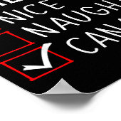 Nice Naughty Canadian Christmas List Santa Claus C Poster (Hoek)