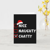 Nice Naughty Chatty Funny Christmas List Kaart (Gele Bloem)
