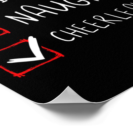 Nice Naughty Cheerleader List kerstkerstkerstkerst Poster (Hoek)