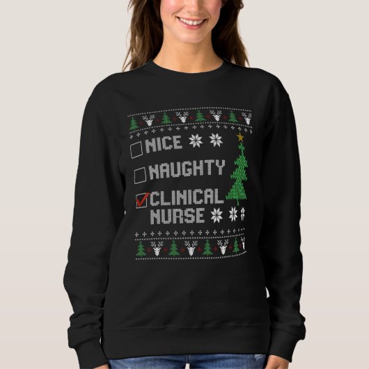 Nice Naughty Clinical Nurse Ugly Christmas Sweate Trui (Voorkant)