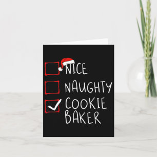 Nice Naughty Cookie Baker Kerstlijstkerstman Santa Kaart