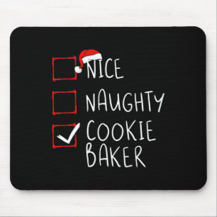 Nice Naughty Cookie Baker Kerstlijstkerstman Santa Muismat