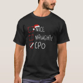 Nice Naughty CPO kerstlijst Santa Claus Organi T-shirt (Voorkant)