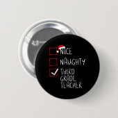 Nice Naughty derde klas kerstlijst Sa Ronde Button 5,7 Cm (Voorkant /achterkant)
