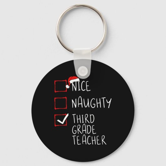 Nice Naughty derde klas kerstlijst Sa Sleutelhanger (Voorkant)