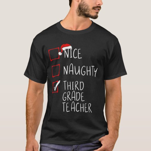 Nice Naughty derde klas kerstlijst Sa T-shirt (Voorkant)