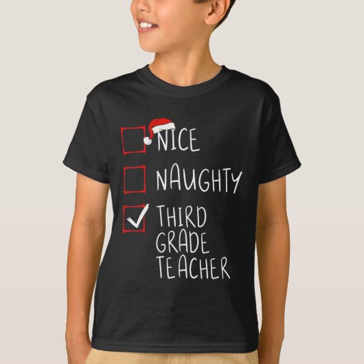 Nice Naughty derde klas kerstlijst Sa T-shirt (Voorkant)